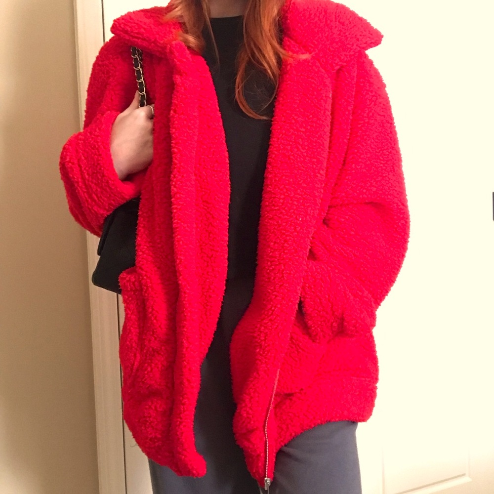 Teddy bear oversized Sherpa jacket